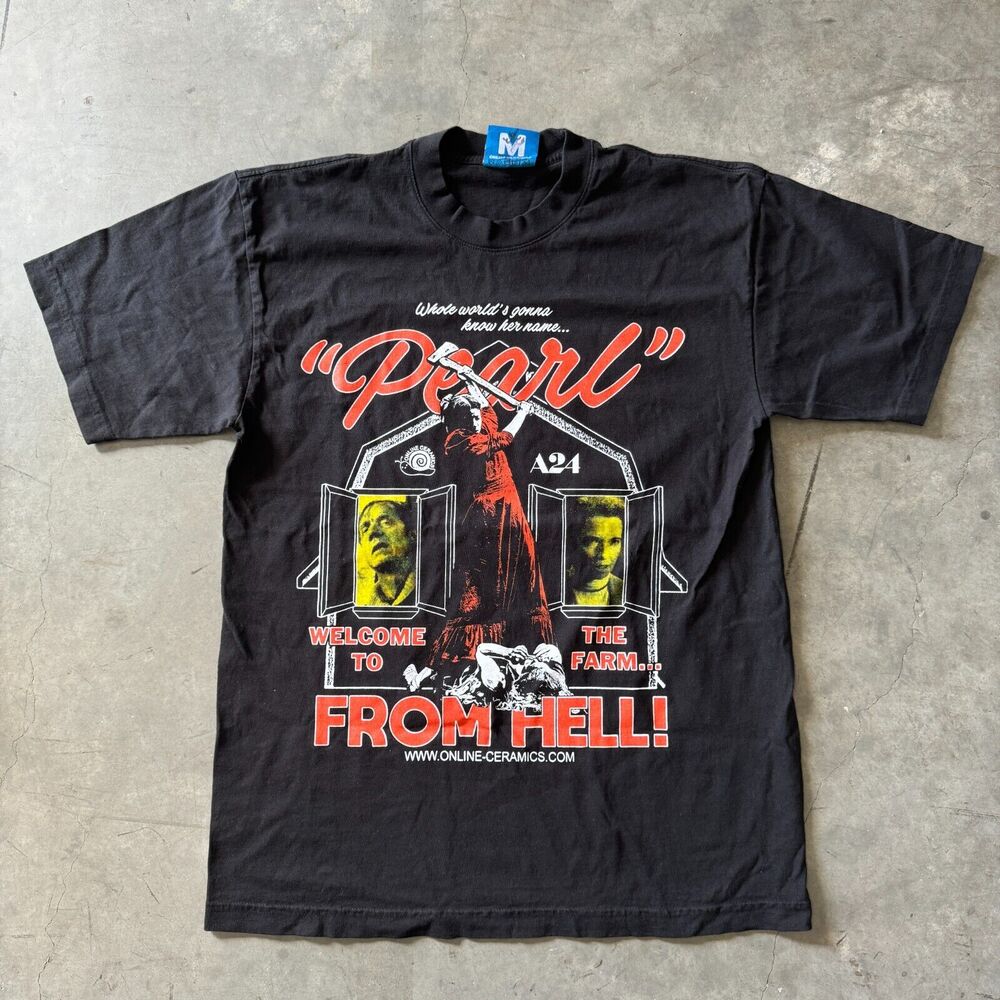Online Ceramics A24 Horror Pearl Welcome To The Farm From Hell T-Shirt Medium